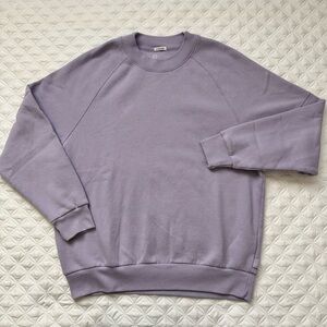 Gilly Hicks Oversized Crewneck Fleece Pullover Sweatshirt Purple Lavender Size S